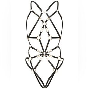 Bordelle Kleio Multi-style Harness Bodysuit In Black